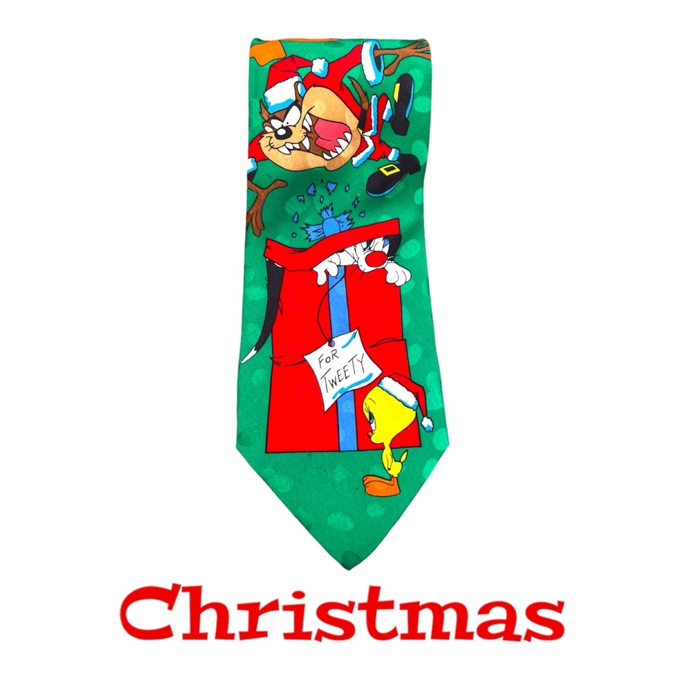 - Silk Christmas Looney Tunes Tie! EUC!